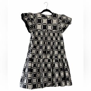 Sea New York Black and White Geometric Mini Dress